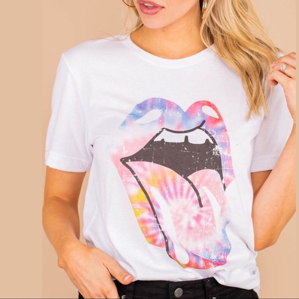 Little Rockstar Tie dye mouth top